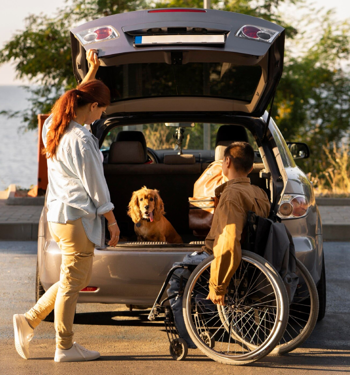 Professional support worker providing NDIS Transport Assistance for comfortable and accessible travel with personalised care support
